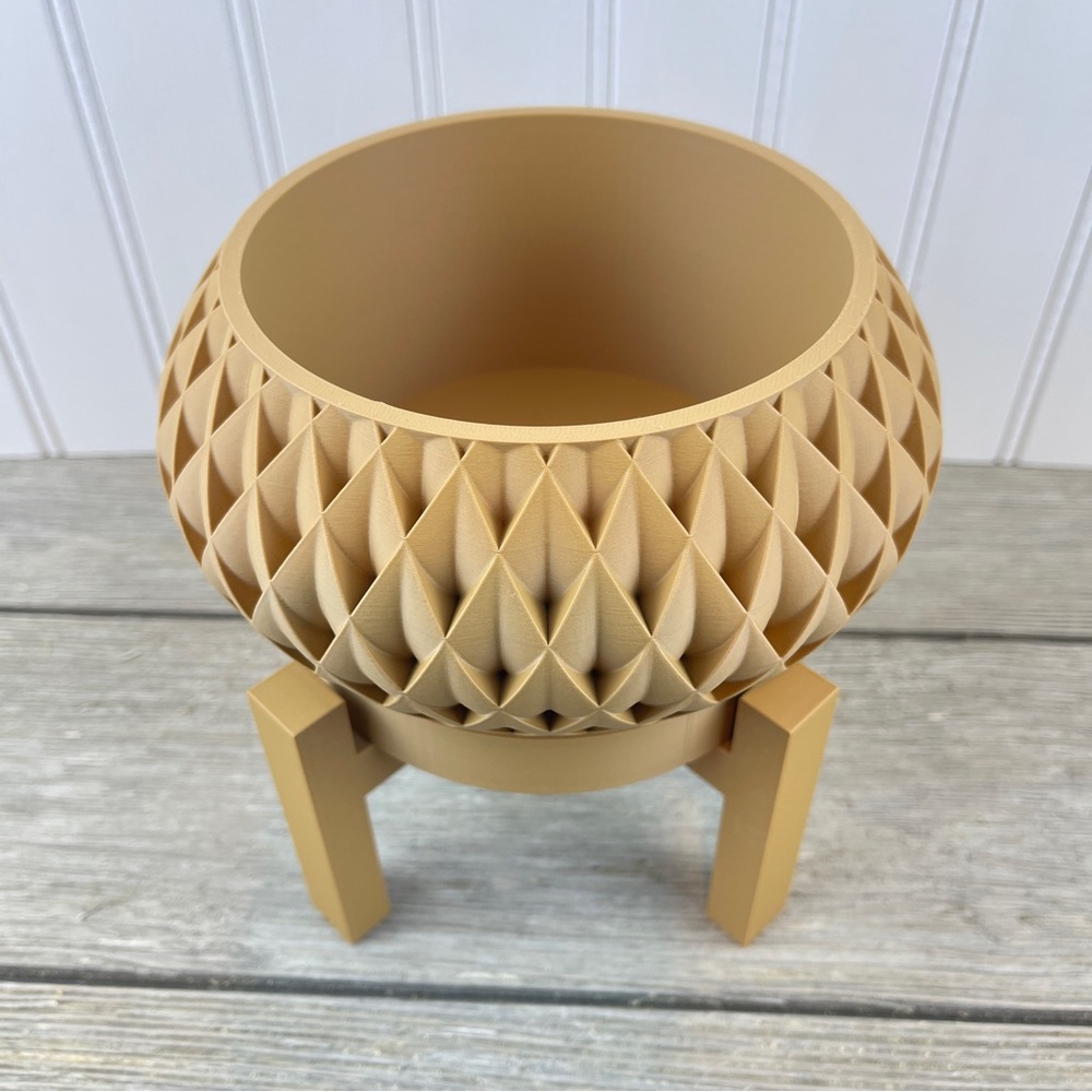 Indoor Flower Pot, The Cinor Planter Pot w/ Drainage Hole & Drip Tray - Picture 3 of 9